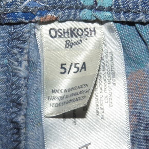 Oshkosh Chambray Tropical Hawaiian Floral Boys Shorts - Picture 5 of 7